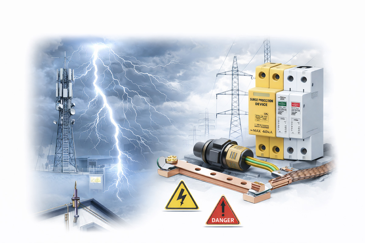 Lightning and Surge Protection for 4G/LTE Cell Sites with Remote Radio Heads (RRH/RRU)