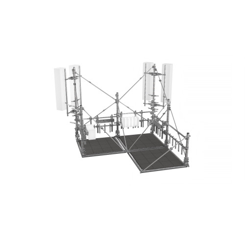 MAFI Freestander - 2 sector L Shape c/w poles, handrails & concrete slabs