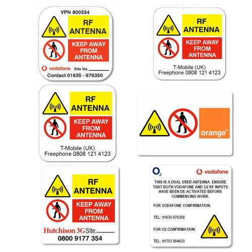 O2/VF RF Antenna Labels - 40 x 40mm - PACK OF 10