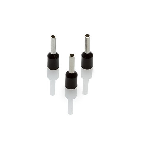 6mm2 Insulated Bootlace Ferrules - 18mm Long Ferrule - BLACK - Price Each (CEF618G-C)