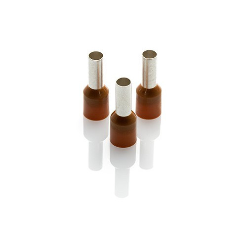 10mm2 Insulated Bootlace Ferrules - Brown - Price Each