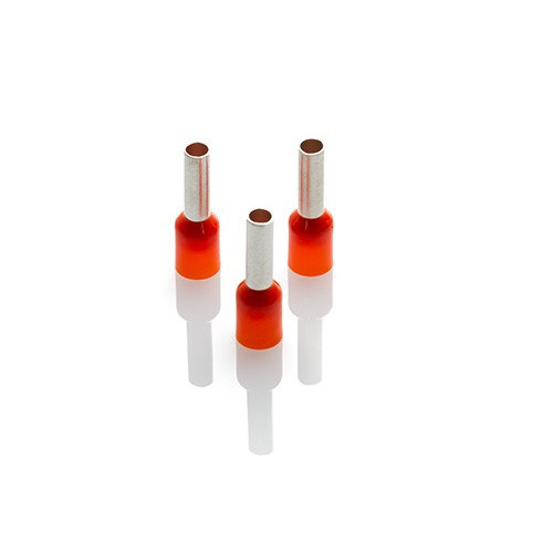 4mm2 Insulated Bootlace Ferrules - Orange - Price Each