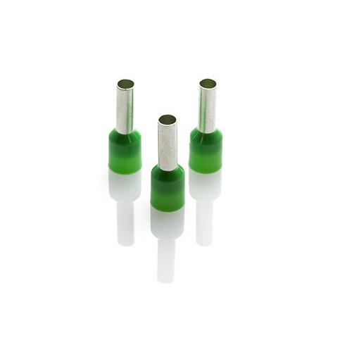 6mm2 Insulated Bootlace Ferrules - Green - Price Each