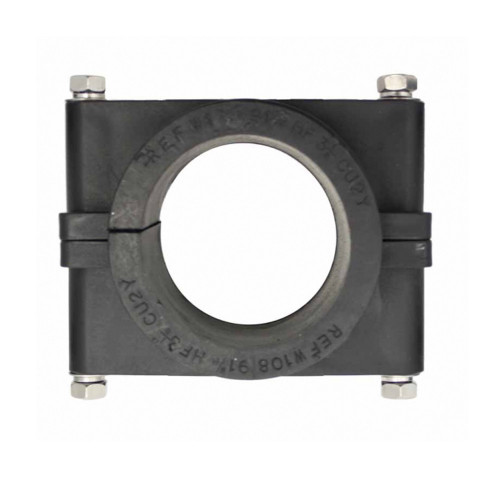 BW108/76 Black Two Bolt Clamp - With Butyl Rubber Bungs