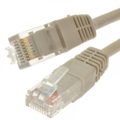 10M Ethernet Cable CAT5e UTP Full Copper 26AWG Grey 