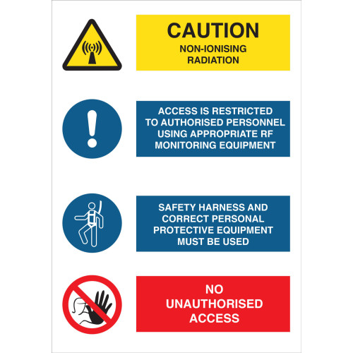 Cellnex Safety Sign - Caution Non-Ionising Radiation - 210mm x 297mm 1.2mm Rigid Foamex