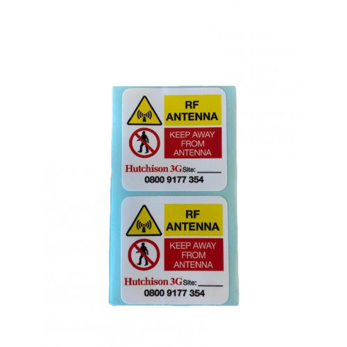 H3g RF Antenna Labels v2 - 50 x 50mm - Pack of 10