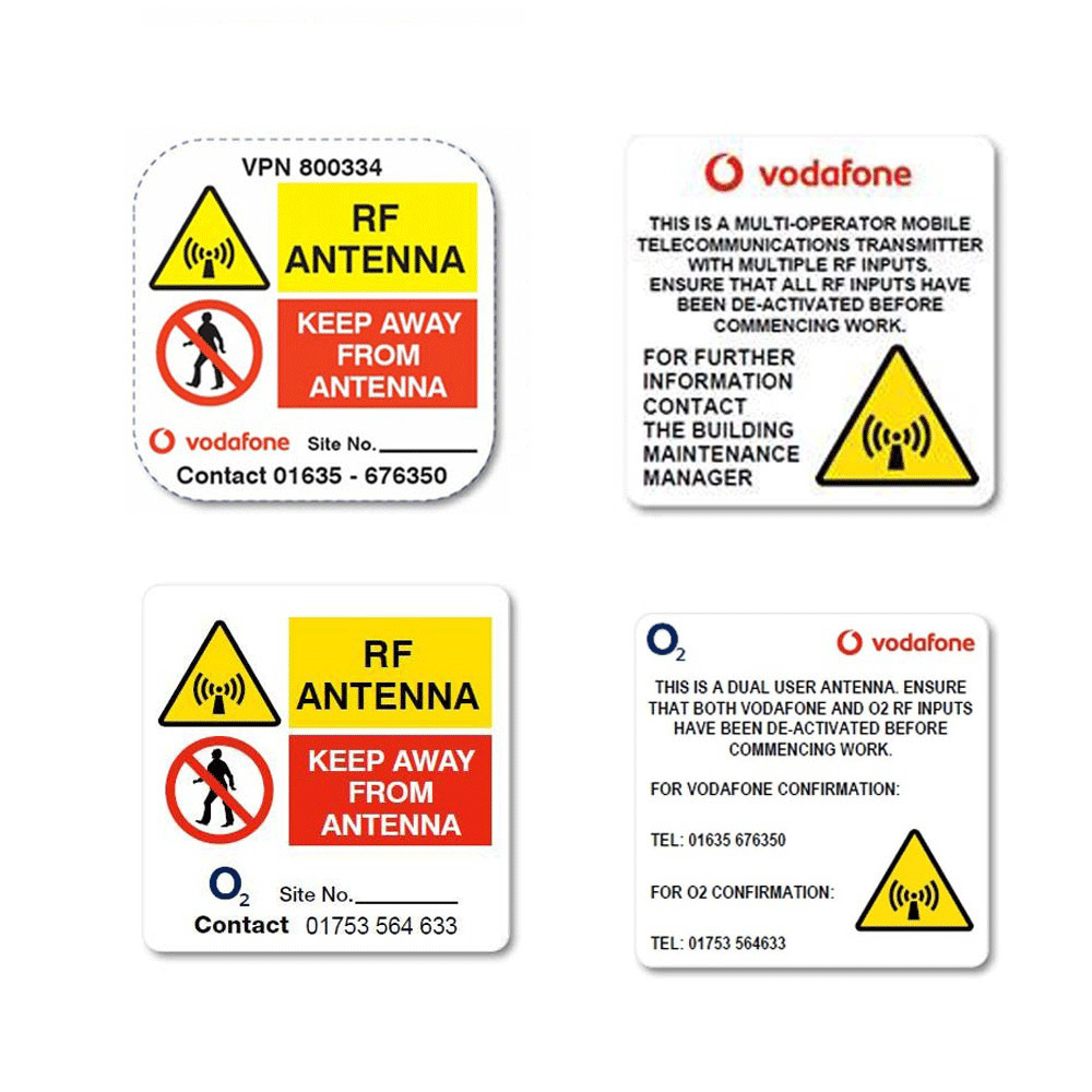 O2 RF Antenna Labels - 40 x 40mm - PACK OF 10