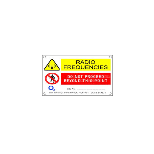 O2 'Sign B' Radio Frequencies - 85mm x 70mm x 1mm PVC