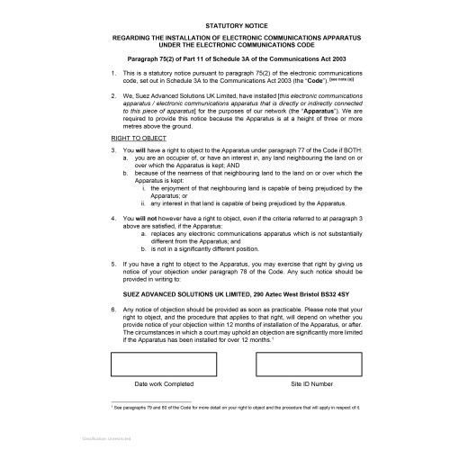 SUEZ - Paragraph 75 - Sign - 210mm x 297mm x 1mm