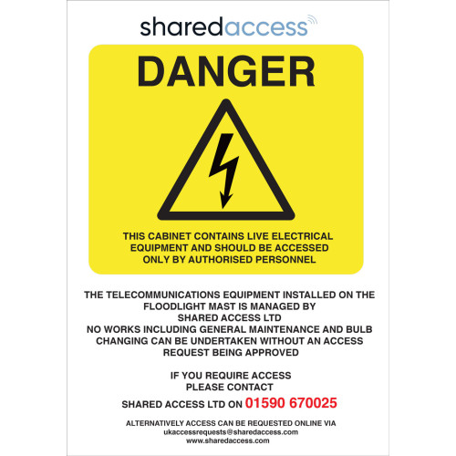 Shared Access Sign SA1 - 210mm x 297mm 1.2mm Rigid Foamex Self-Adhesive (MOQ30PCS)