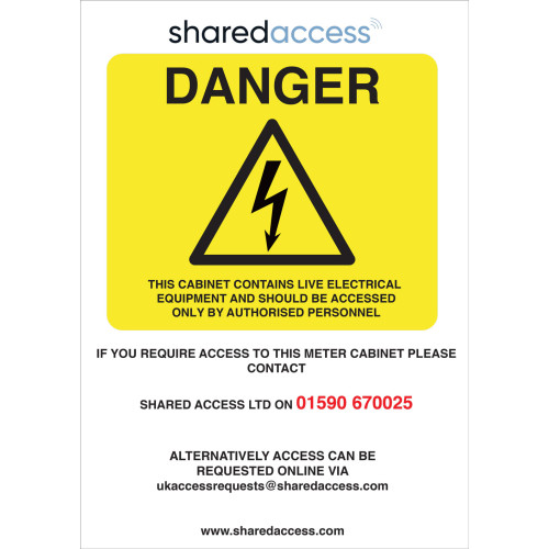 Shared Access Sign SA2 - 210mm x 297mm 1.2mm Rigid Foamex Self-Adhesive (MOQ30PCS)