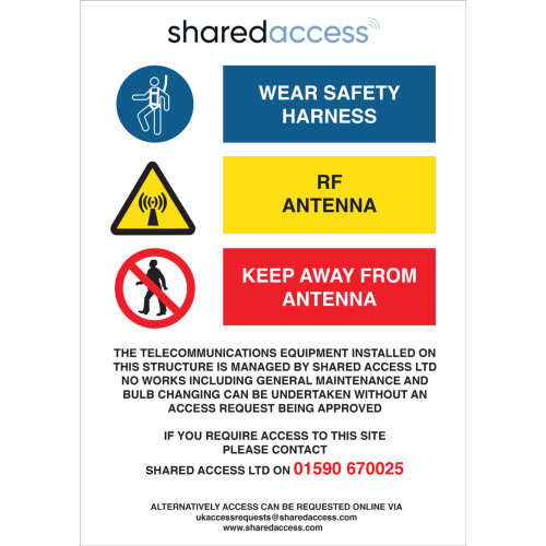 Shared Access Sign SA6 - 210mm x 297mm 1.2mm Rigid Foamex Self-Adhesive (MOQ30PCS)