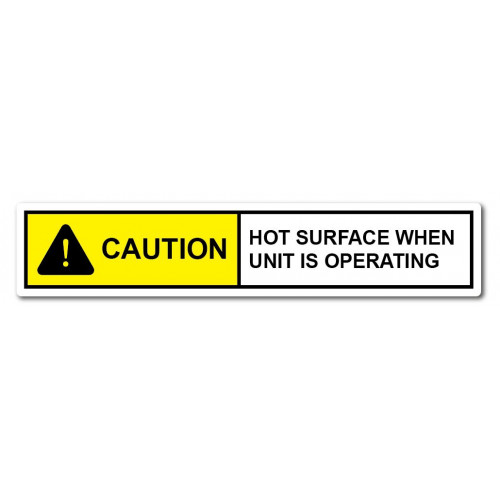 Caution Hot Surface v2 (100x20mm) - Self-Adhesive Vinyl (v2 BM104 VINYL -40 - +90. temp rating)