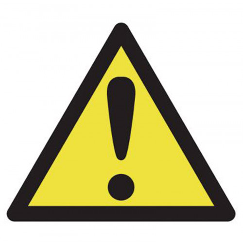 Warning Symbol sticker (50mm x 50mm hazard warning)