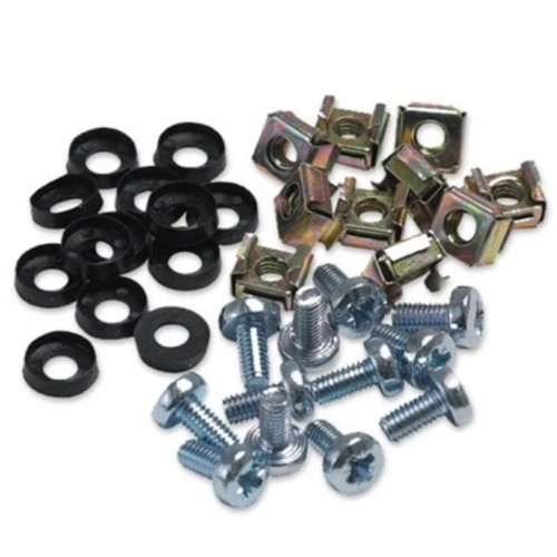 3 Bags of 100 each- M6 Cage Nut, 16mm Screw & Black Cup Washer