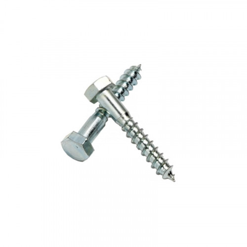 M8 x 40mm BZP Hexagon Head Coach Screw - BZP - price each