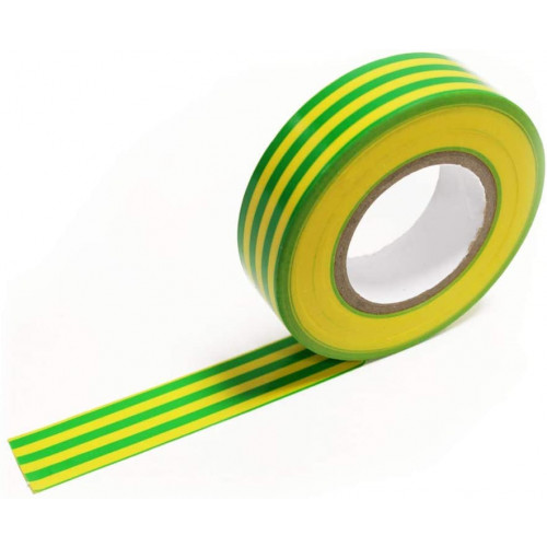 19mm Green & Yellow 3M PVC-Scotch Self Extinguishing Insulation Tape