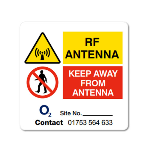 O2 RF Antenna Labels - 40 x 40mm - PACK OF 10