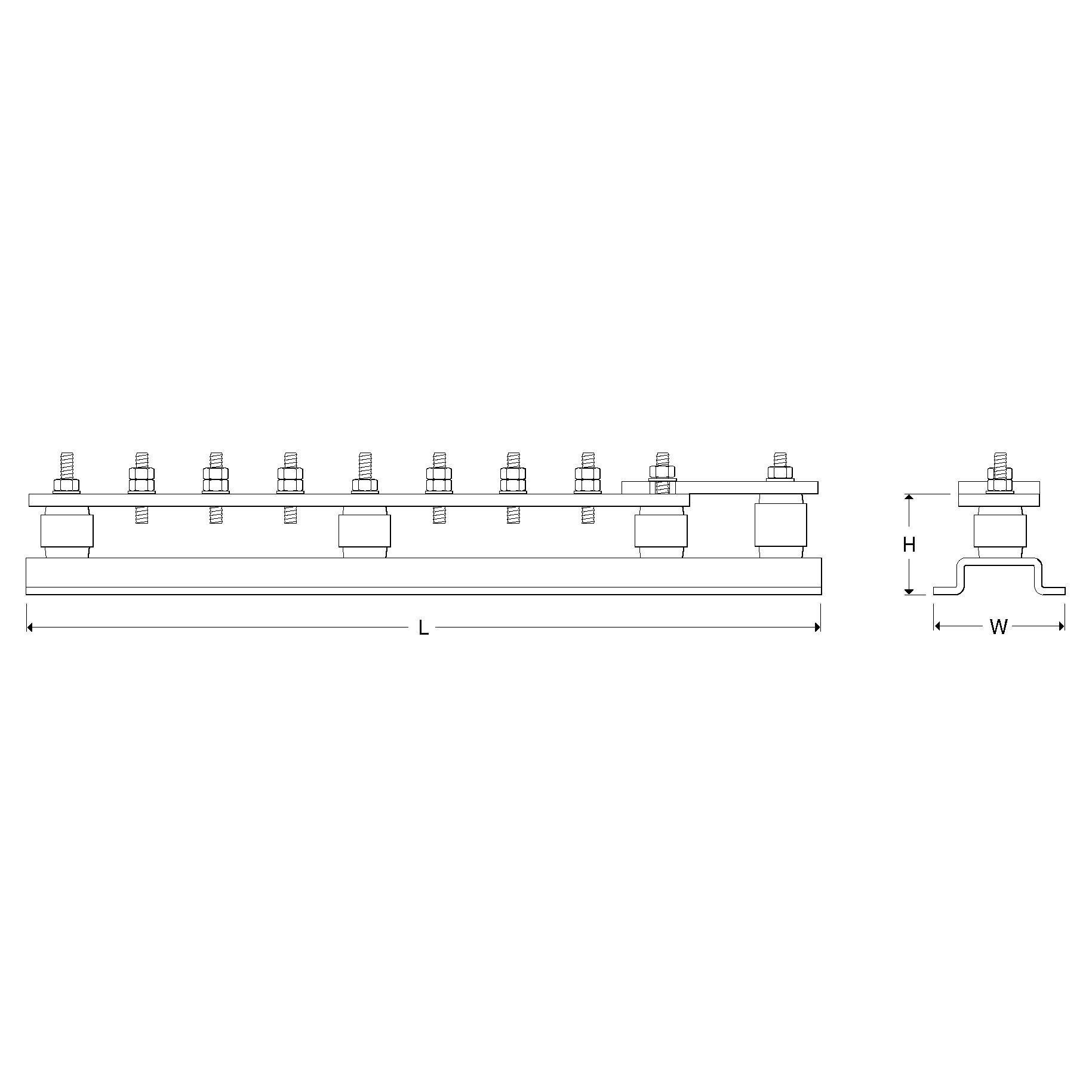 EBC012 Lightning Protection Earth Bar with 12 Terminations